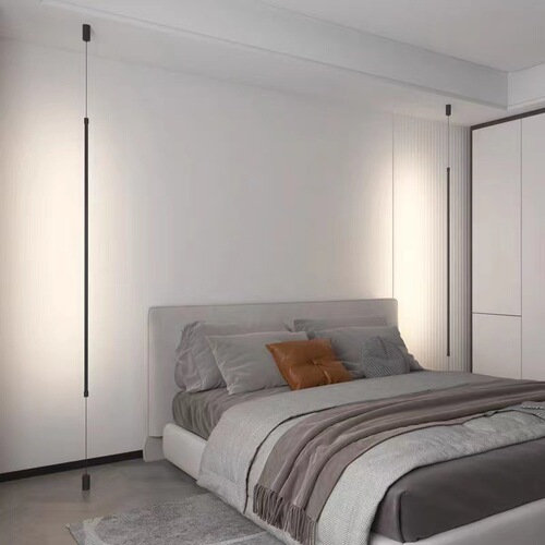 Designer bedside chandelier creative simple bedroom bedside chandelier corridor bar corner straight line minimalist small chandelier