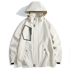 春秋冲锋衣防泼水薄款外套男女同款防风防水登山服可拆卸登山服