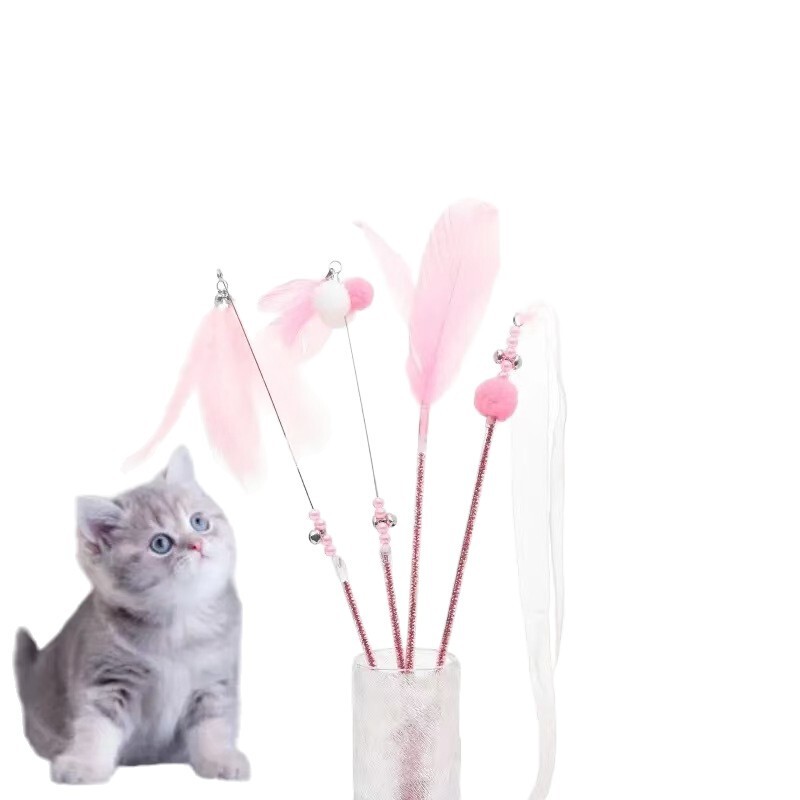 逗猫棒宠物玩具自嗨解闷长杆耐咬铃铛羽毛球高颜值猫咪玩具|undefined
