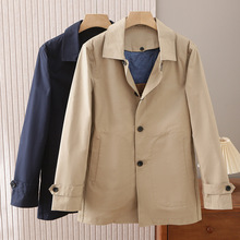 外贸时尚风衣男装春秋季可脱卸内胆轻商务休闲纯棉外套男J10163