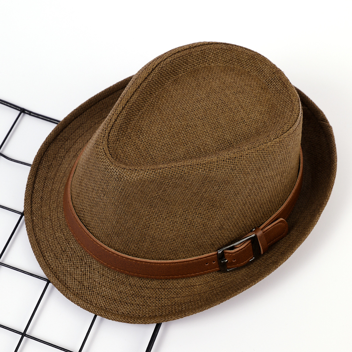 Sombrero de Sol de verano sombrero de Sol de paja de los hombres sombrero de Sol de estilo británico sombrero de rendimiento Jazz sombrero