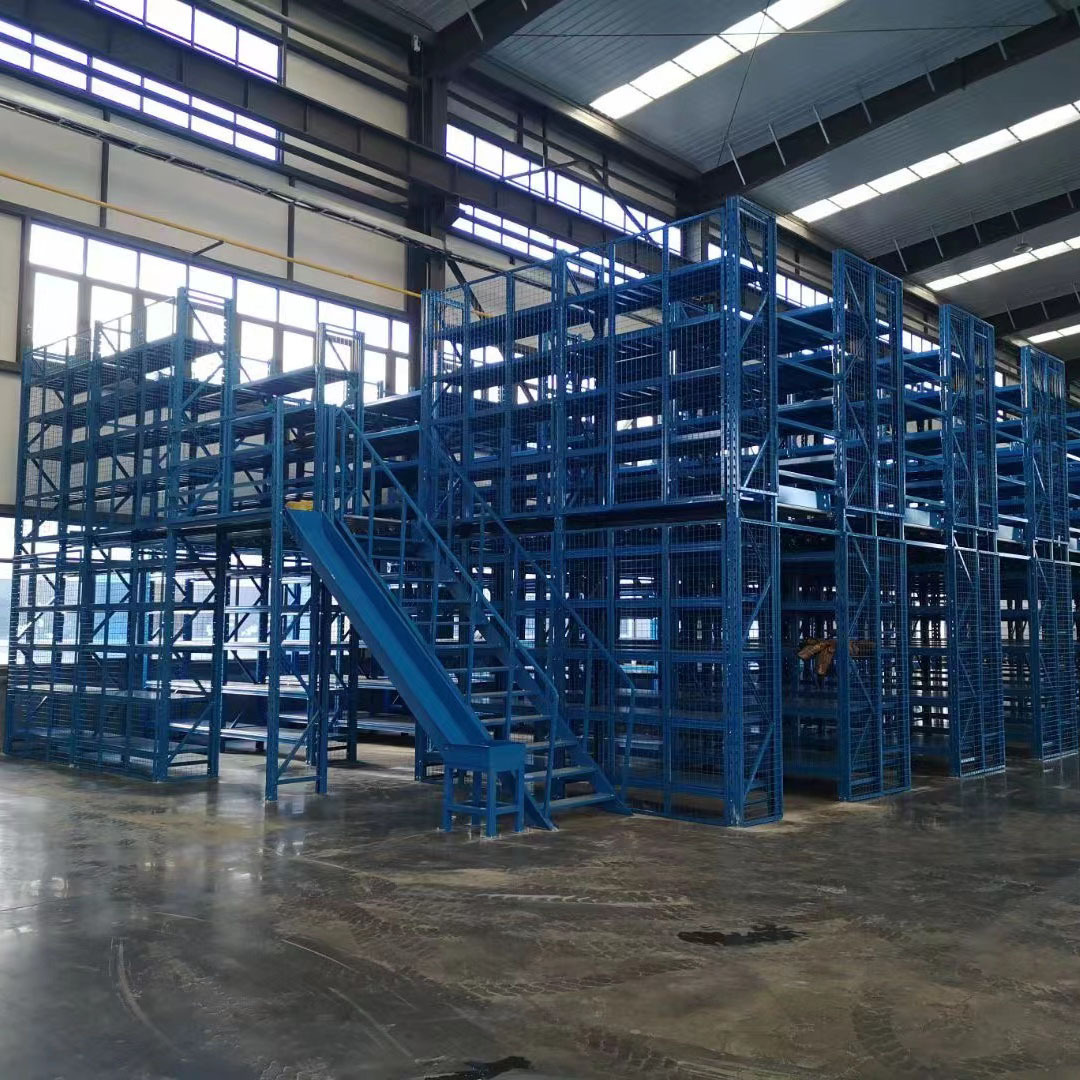 青岛厂家阁楼货架 二层平台搭建 空间利用率高 拆装便利 免费测量