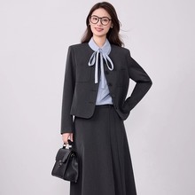 灰色西装套装女秋冬新款职业装小个子西服外套职场通勤修身工作服