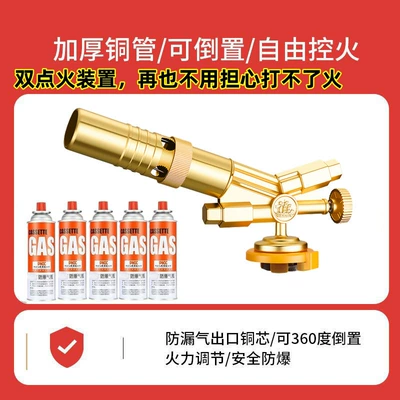Household All-Copper Dual Ignition Torch: Alovlandırıcı (Vozduşka/İqniter) - advanced-double-ignition-spray-gun-5-gas-tanks
