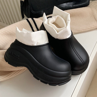 Korean style fashionable cool sports style color matching snow boots women's winter fleece-lined warm waterproof casual outerwear cotton boots ins