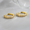 Demi-season small design advanced earrings, universal stone inlay, zirconium, high-quality style, internet celebrity