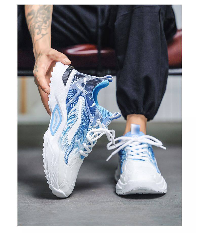 Giày thể thao nam sneaker lưới thoáng khí phối màu, đế thấp 3 cm — 3529 xanh da trời, 3529 đen trắng chi tiết 17