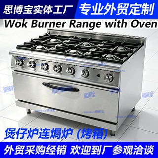 出口6头煲仔炉连焗炉柜座2天然燃气液化4头6眼10个燃烧器烤箱设备
