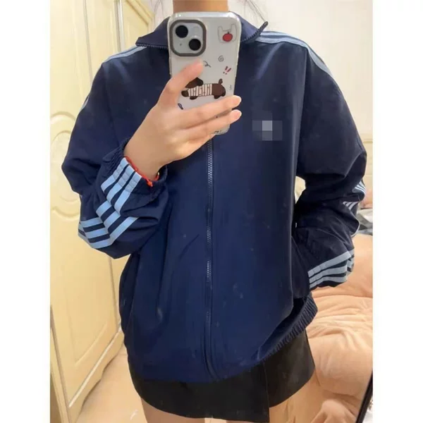 New Style Embroidered Firebird Three-Stripe Woven Windbreaker Jacket for Men and Women Kb2466 Long-Sleeved Bamboo Fiber