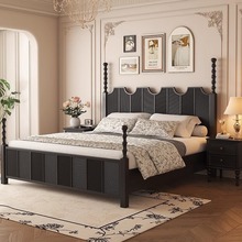美式复古实木床中古风法式经典主卧双人床轻奢1.8米简约家用婚床