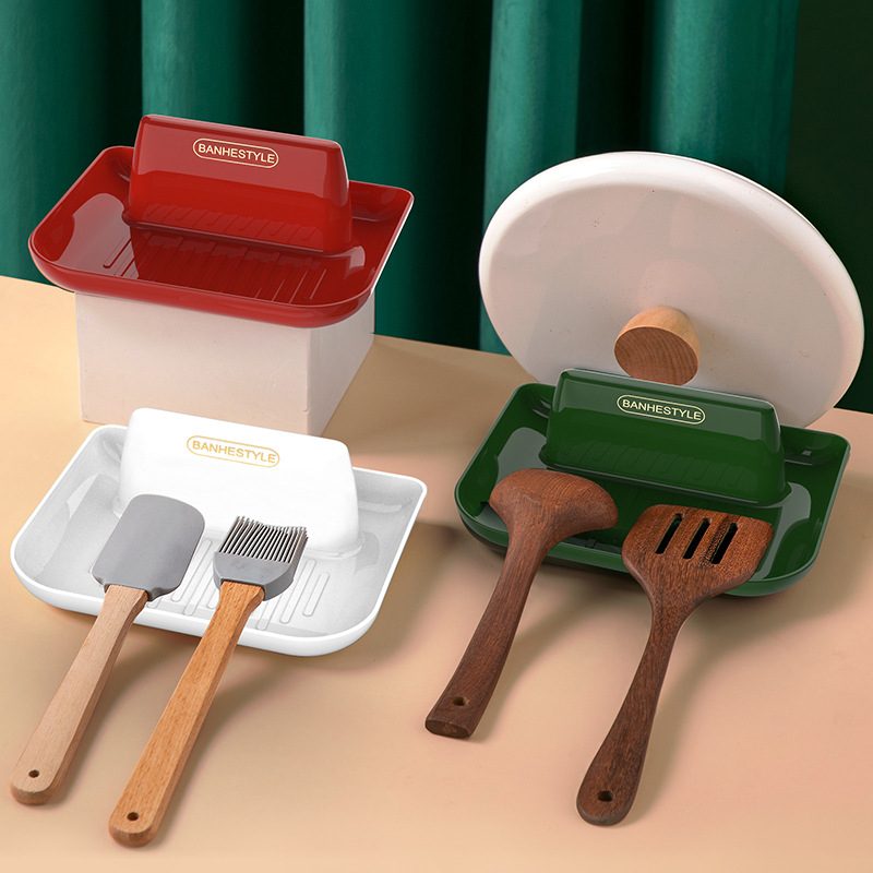 Kitchen pot lid shelf storage rack tabletop sitting style minimalist pot spoon holder chopping board stand vegetable board shelf pot lid storage gadget