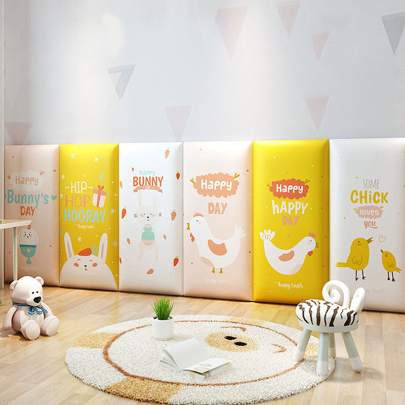 儿童房卡通榻榻米床头板软包卧室客厅防撞墙围墙贴装饰背景墙自粘|ru