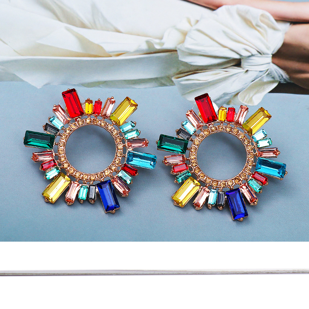 Retro Geometric Alloy Glass Women's Earrings 1 Pair display picture 14