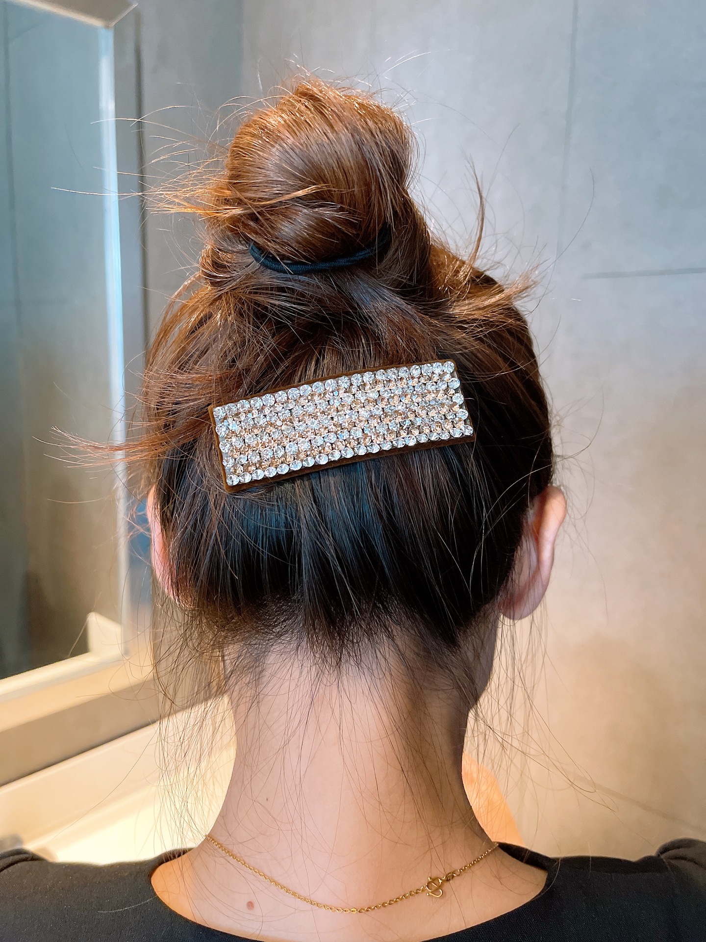 Korean Net Celebrities With The Same Paragraph Retro Rhinestone Temperament Small Light Luxury Fairy Out All-match Bb Clip Broken Hair Edge Clip display picture 13