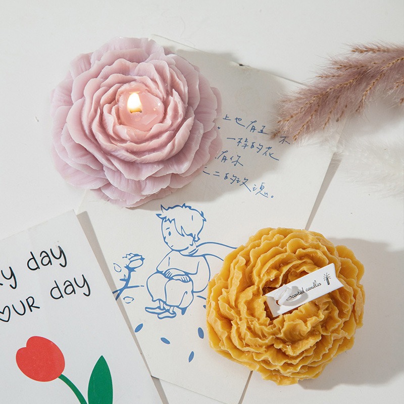 Velas con forma de peonía al por mayor transfronterizas, productos terminados, recuerdos, regalos, adornos, velas de flores para el Día de la Madre y cumpleaños
