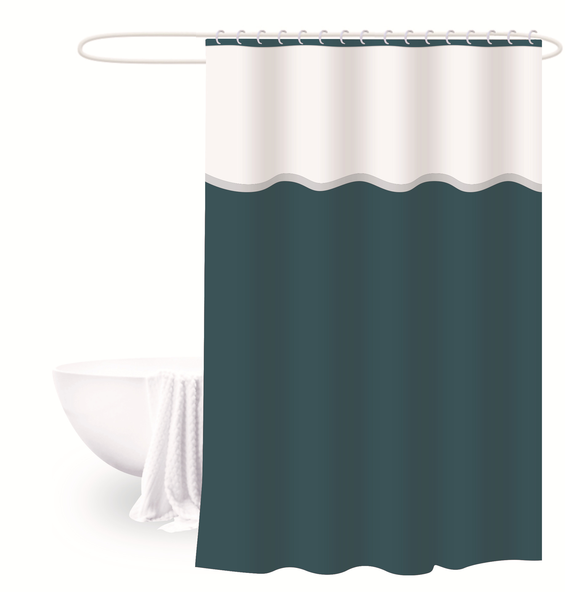 Cortina de ducha 180*180 color sólido engrosada cortina de ducha de tres piezas cortina de baño peva baño semitransparente cortina de ducha de baño impermeable