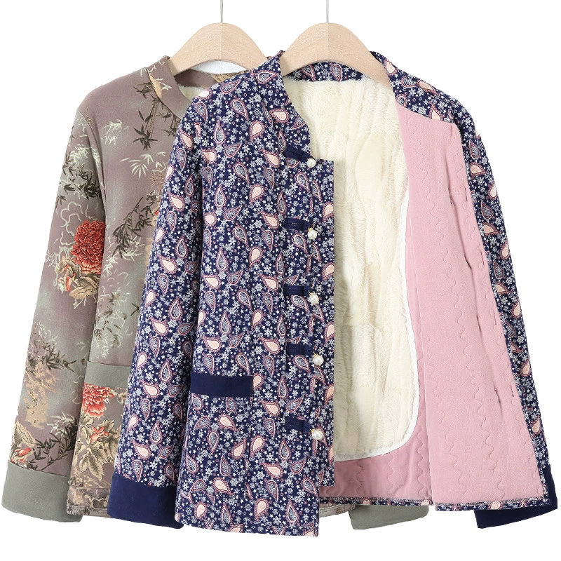 Бабушка Тан с флисом и хлопчатобумажной одеждой для пожилых людей