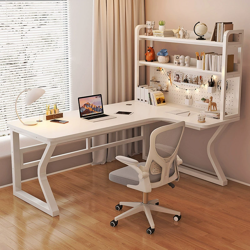 J^Угловой стол из цельного дерева, книжная полка, встроенный стол, студенческий домашний учебный стол, доска для спальни, угловая электрическая доска