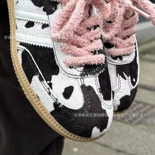 Putian Pure Original Dexun Samba Low-Top Gray White Brown Jr1256 Rubber Non-Slip Wear-Resistant Sneakers Leopard Print Dexun Shoes