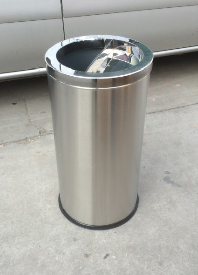 不锈钢港式半烟缸直投式垃圾桶酒店 商场加厚大号不锈钢垃圾桶