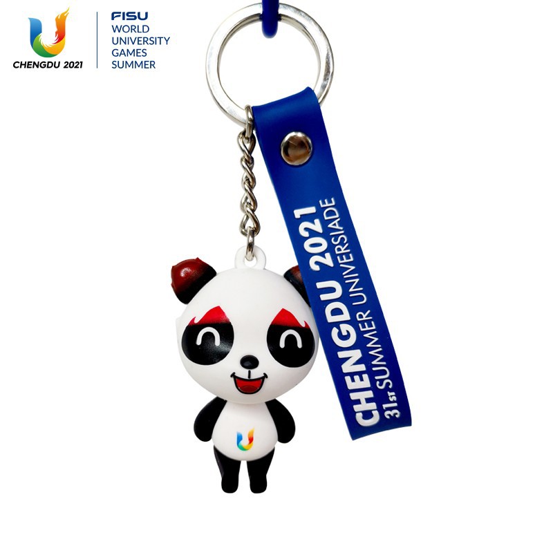 成都大运会吉祥物蓉宝公仔创意塑胶挂件时尚情侣包包挂饰|ru