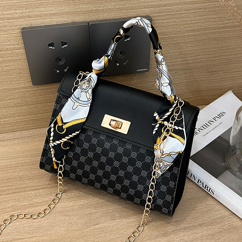 Bolso para mujeres 2024 moda velha flor bufandas de seda de puntos bolso cuadrado para mujeres cadena bolso de hombro bolso de comercio exterior transfronterizo image 7
