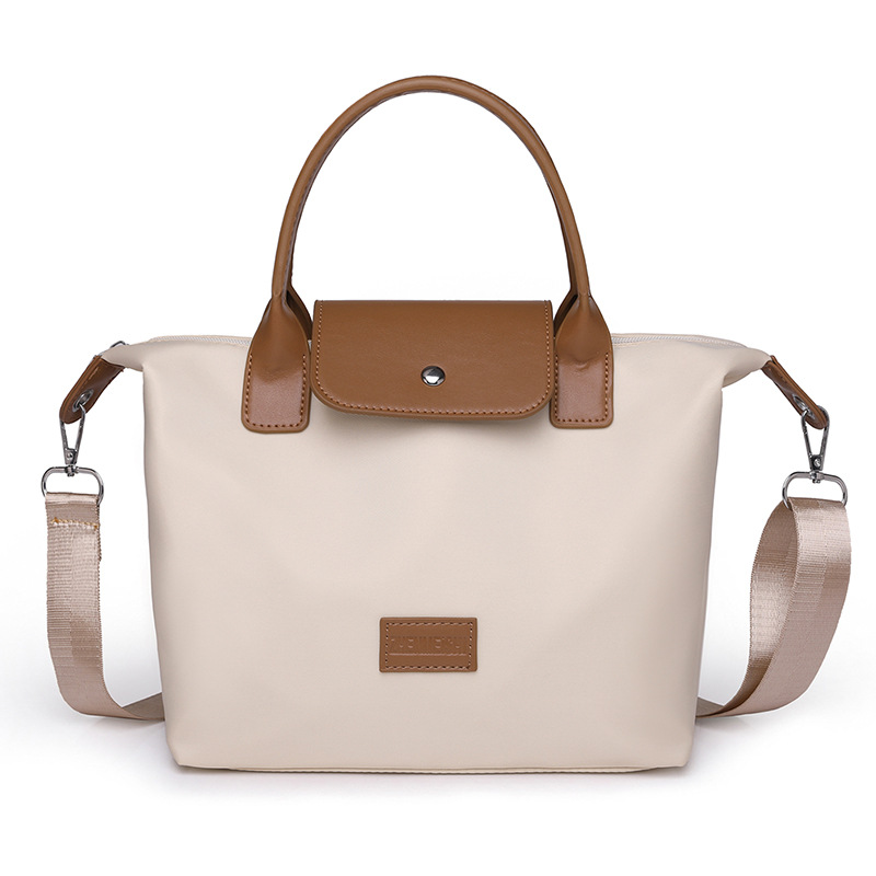 Nylon waterproof solid color capacious one-shoulder bag