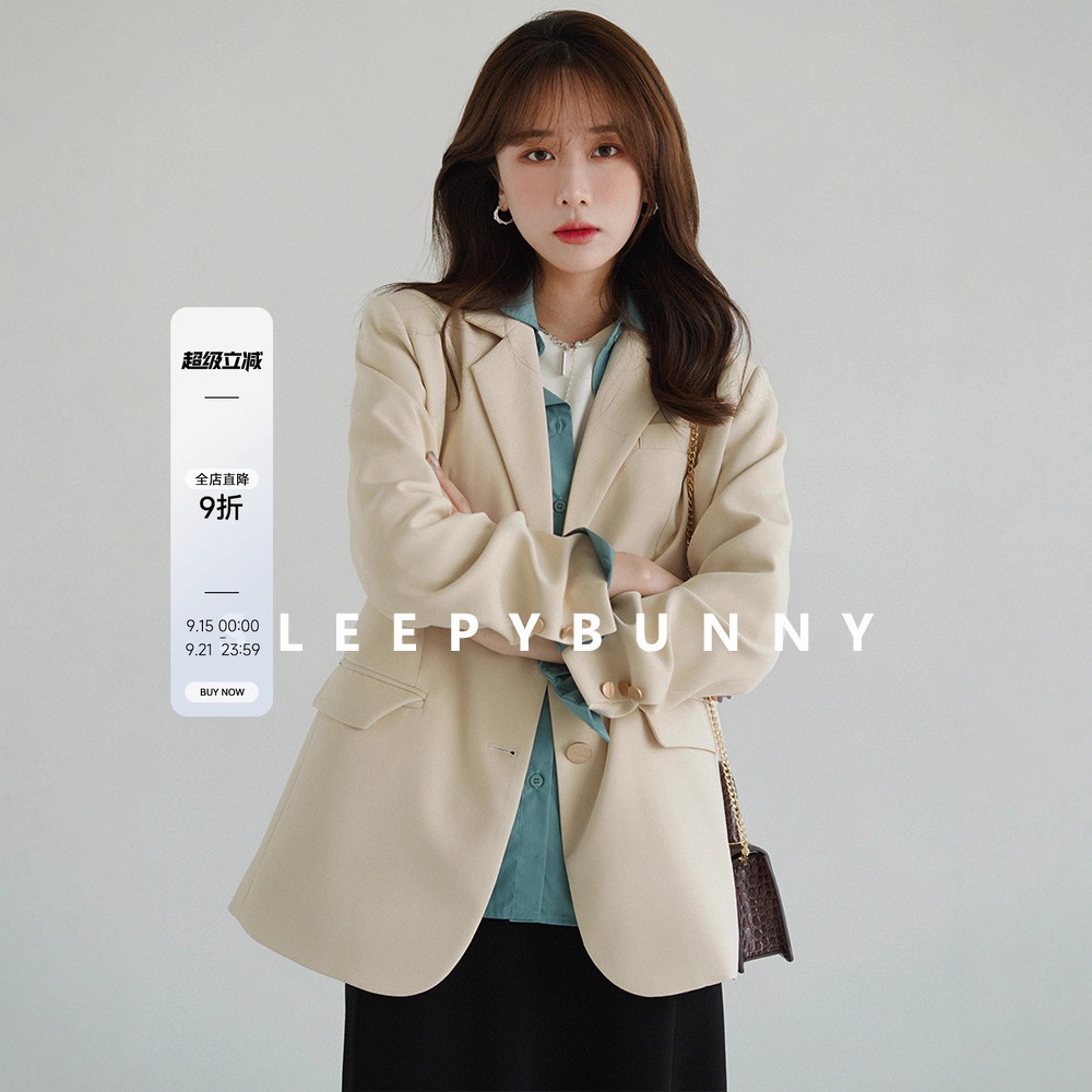 瞌睡兔镇店款！10W+复古正肩西装外套女2025春秋季休闲小个子西服