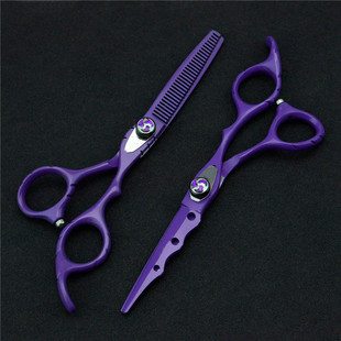 Purple paint hair scissors foreign trade hair scissors supply bird scissors four color optional scissors factory