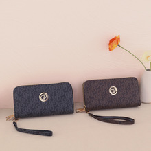 女士钱包2025长款印花双拉链时尚百搭欧美潮流大容量多卡位手拿包