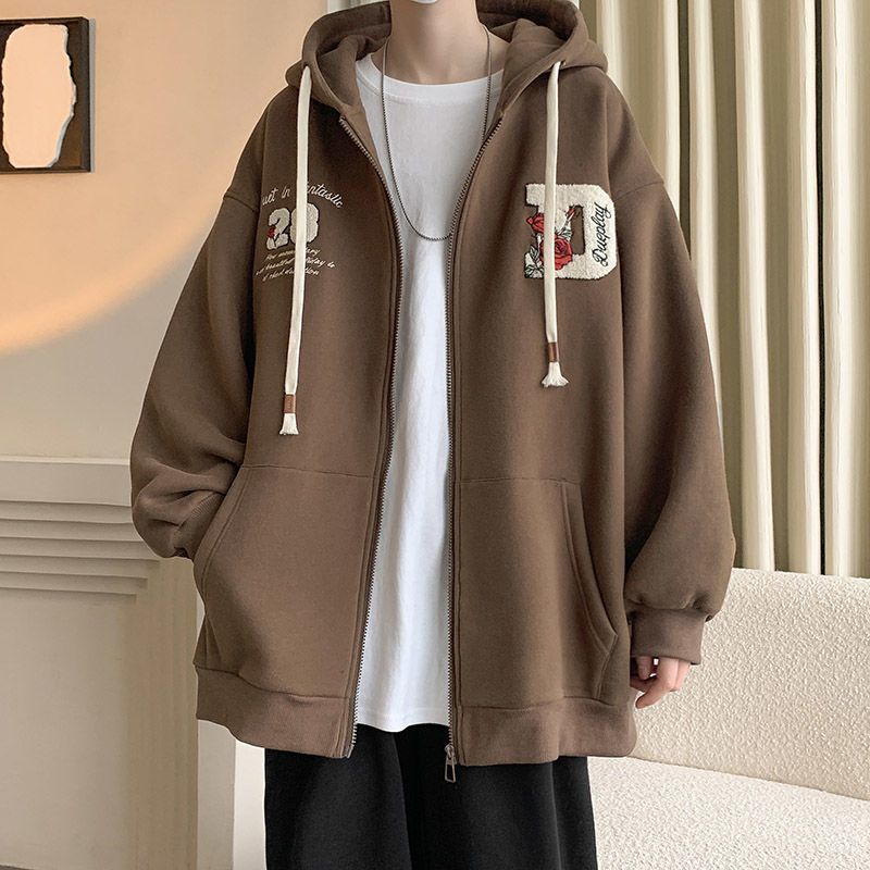 두건 가디건 스웨터 재킷 남자 봄과 가을 겨울 스포츠 커플 기모 두꺼운 재킷 보이즈 탑