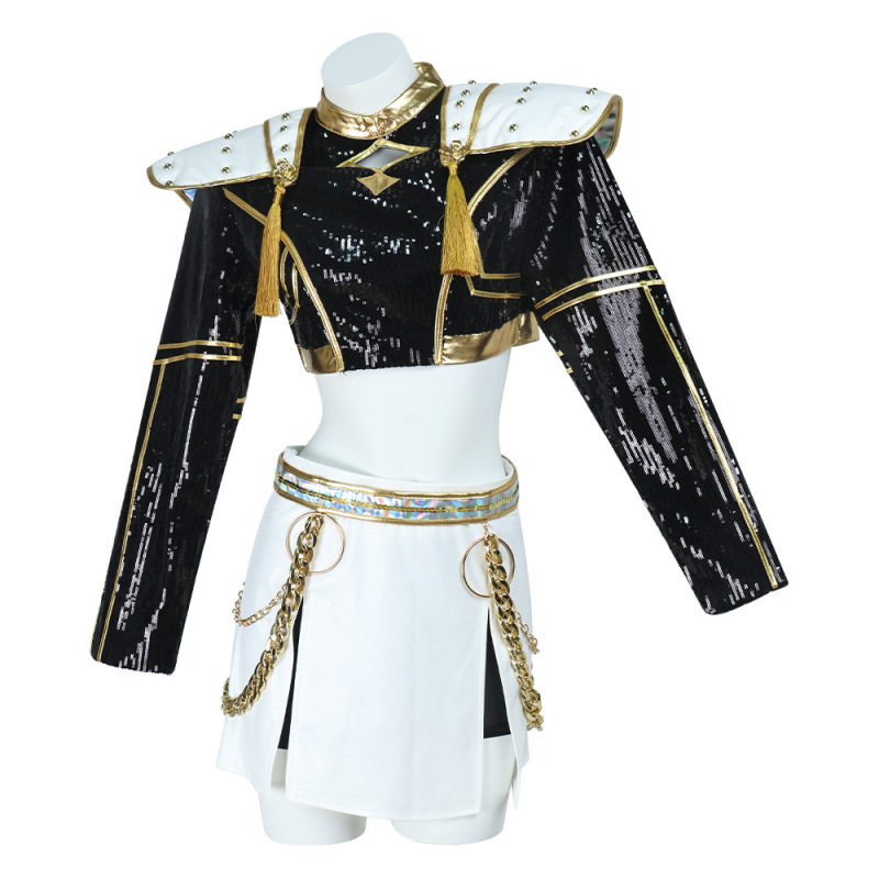 跨境Demon Hunters猎魔女团Golden黑金打歌服 鲁米佐依米拉cos服|undefined
