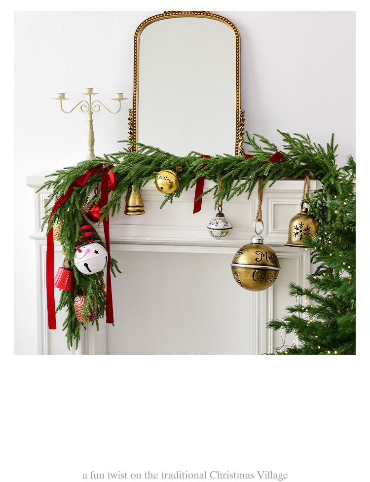 Weihnachtsbaumglocken-Set | Hängender Anhänger aus Eisen mit Klang für Weihnachtsbaum- und Partydekorationen_voghion.com