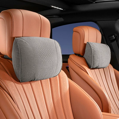 Suitable for Maybach, Mercedes-Benz, Toyota, Headrest - s-style-suede-meteorite-gray-headrest-pair