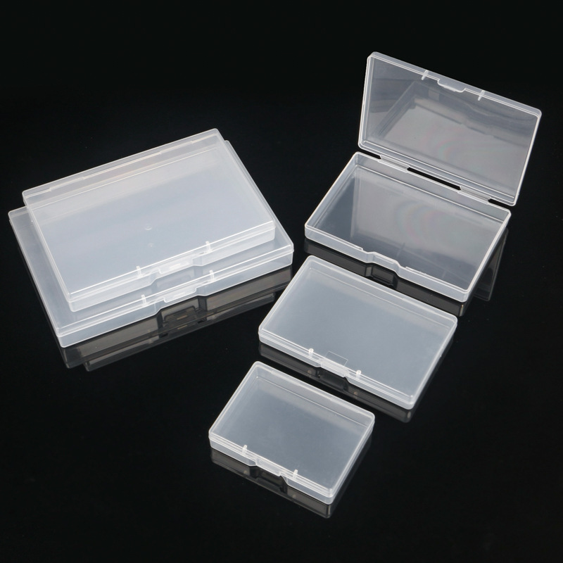 Rectangular Pp Transparent Small Flat Box Business Card Electronic Accessories Packaging Box Plastic Card Box Cross-Border Storage Box