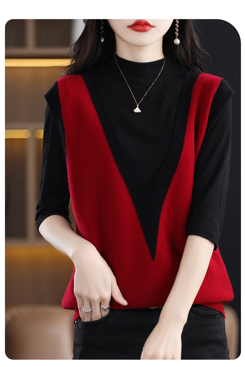 A5751 1530K ÁO LEN NỮ QINTDCA ÁO LEN MÙA XUÂN THU ĐÔNG CỔ CHỮ V THỜI TRANG NỮ G04 SẢN PHẨM MỚI