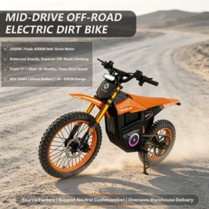 Off-Road Elektrik Motosiklet 4000W Dağ Dirtbike Yarış 17/14 düym