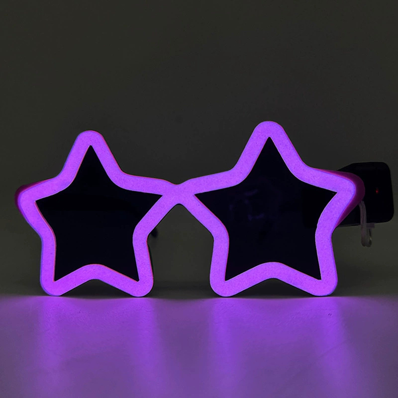 Led gafas luminosas estrellas de fiesta bar bungee festival de música props de animación pentagonal rescate cool