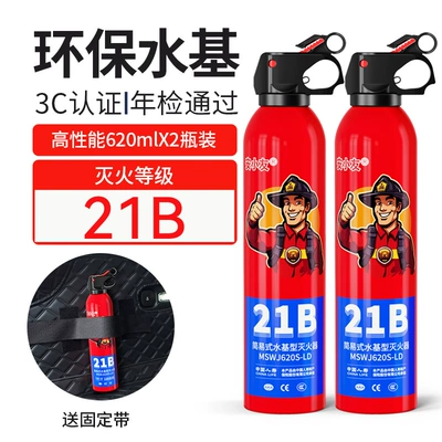 An Xiaoyou 21B Car-Mounted: Vehicle fire extinguisher - 21b-anxiaoyou-fire-extinguisher-620ml-two-bottles-fixed-strap