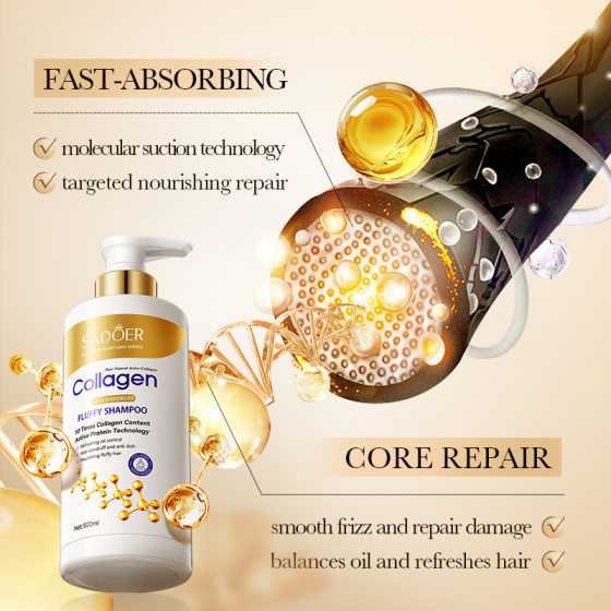 All English Bone Collagen Anti-dandruff Shampoo 500ml SADOER Compliant Clean Fluffy Shampoo Cross-border Wholesale