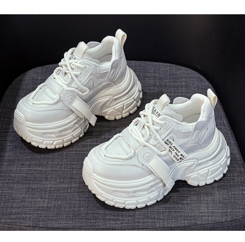 Giày sneaker nữ đế dày chunky phong cách thể thao, tăng chiều cao, phối hợp nhiều trang phục — Đen 5019, Nâu 5019, Ngọc trai 5019 chi tiết 21