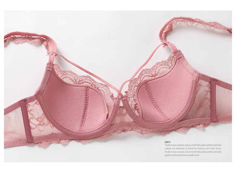 9271 Sexy Lace Lightweight Women's Underwear Steel Ring Gathering Large Size Bra Set_voghion.com