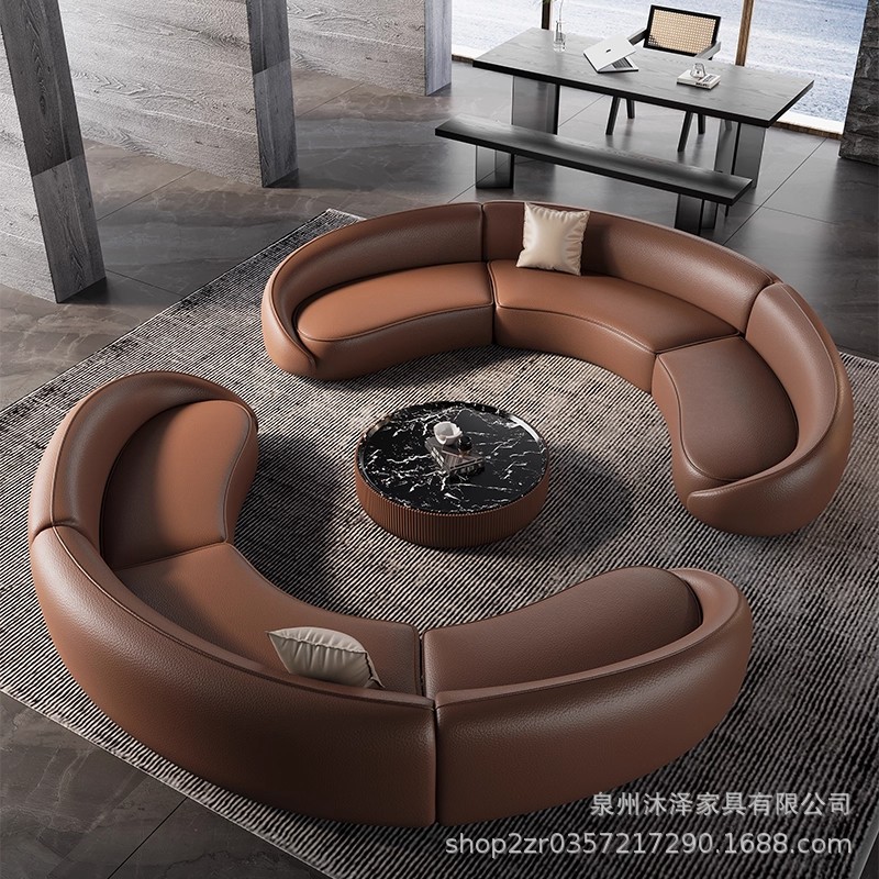 Semi-Circular Sofa, New Style Beauty Salon Sales Office Hotel Lobby Waiting Area Reception Sofa