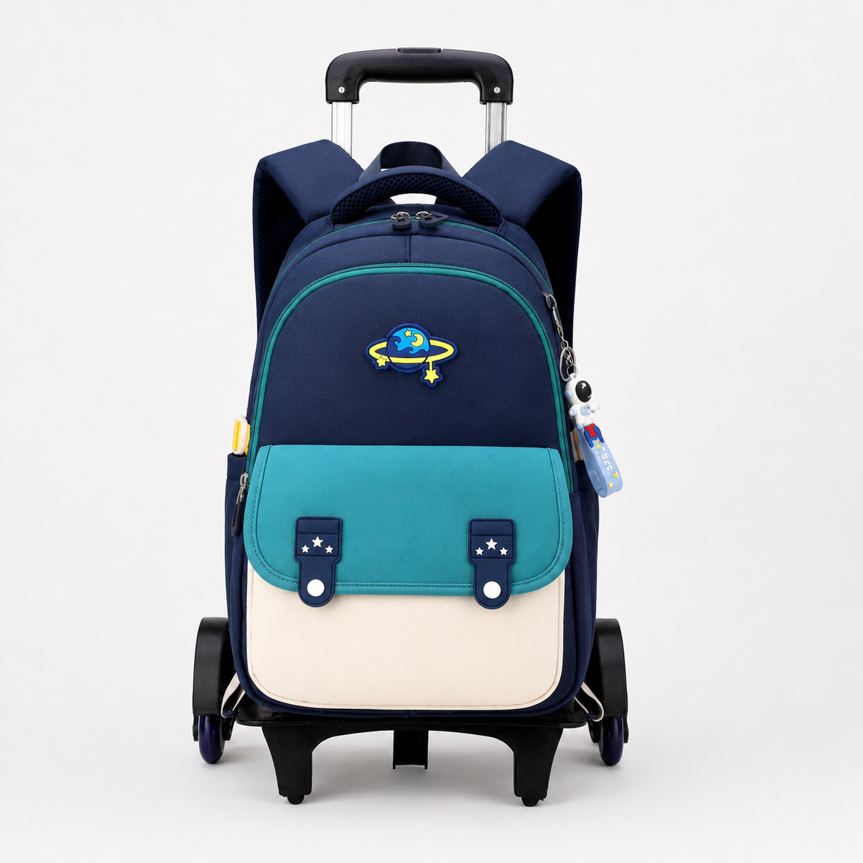 Mochila con Ruedas Escolar Grados 1-3-4 de Poliéster Resistente al Desgaste para Educación Escolar