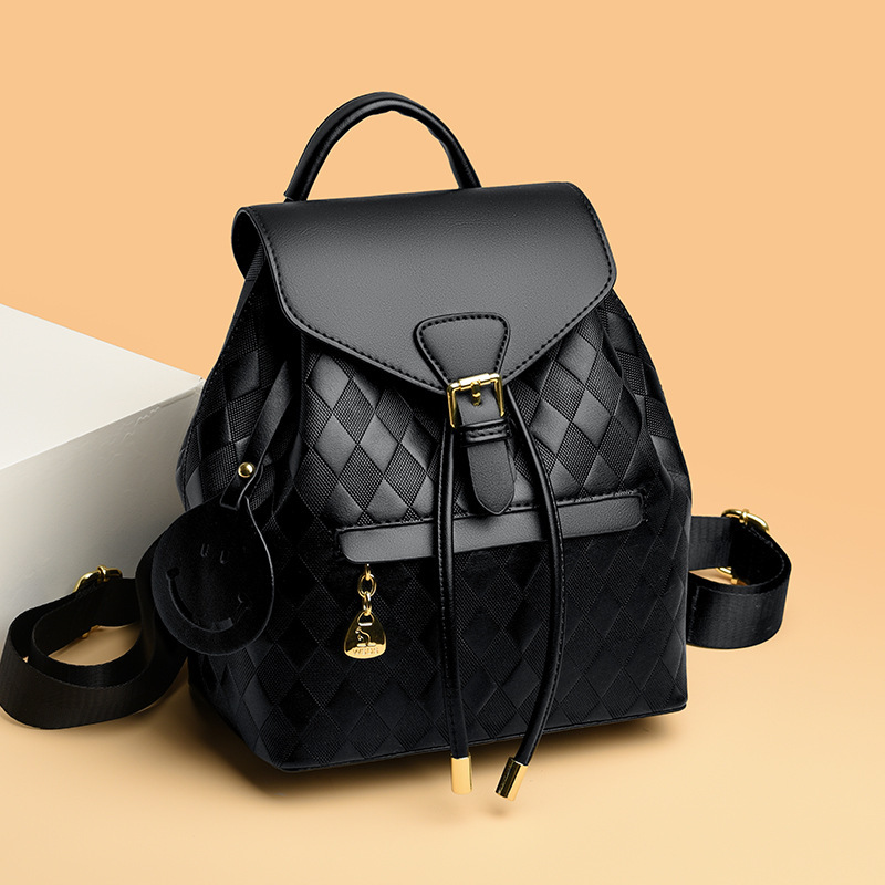 Cross-border Qiao Lier Kangaroo Backpack Women's 2024 New Retro Contrast Color Women's Travel Soft Leather Fashion Bag Trendy_voghion.com