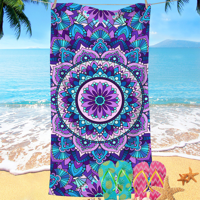 Cross-border new Tiger beach towel microfiber square towel absorbent bath towel quick-drying sunscreen shawl digital printing