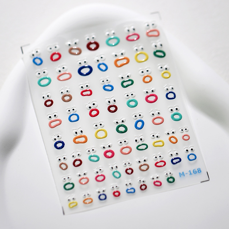 TENSOR nuevo arte lindo divertido uñas pegatinas boca extraña uñas pegatinas jalea serie M-135