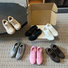 跨境直供莆田纯原Alo yoga跑鞋男女纯色透气舒适缓震休闲运动鞋
