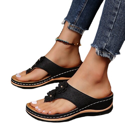 2026 Summer Thick Sole Wedge Platform Flap Sandals Plus Size Women's Casual Fashion Versatile Shoes