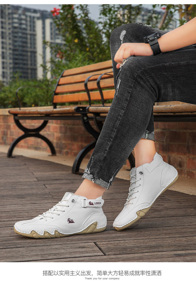 Bốt Martin nam cổ cao dáng bạch tuộc, giày bốt ngắn da lộn gót bằng — C8008 kaki, C8008 màu xám, C8008 màu đen, F8008 màu hồng chi tiết 16